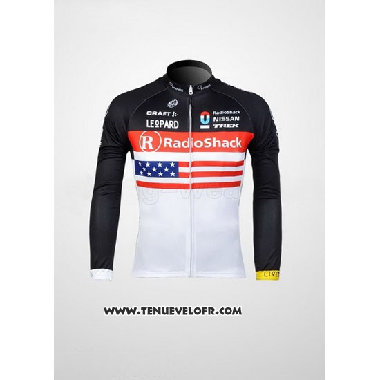 2012 Maillot Ciclismo Radioshack Champion Etats Unis Manches Longues et Cuissard
